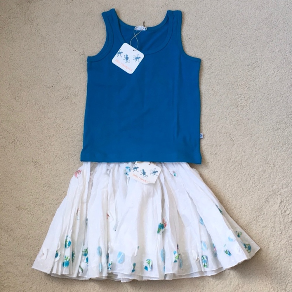 Girls Little Handprint Pettiskirt/Tank Set NWT 5r
